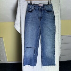 REVICE USA Denim Jeans Normcore Grunge Streetwear Classic Wide Cropped Boho 26 *